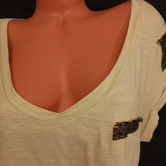 XXL Decree V neck embellished detail cotton top - Picture 5 of 11